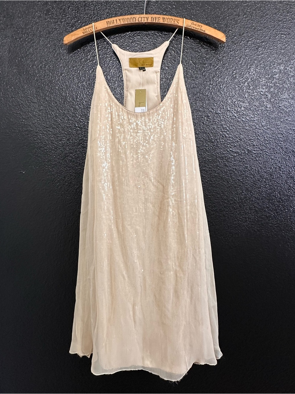 Nicole Miller Ivory Sequin Slip Camisole
